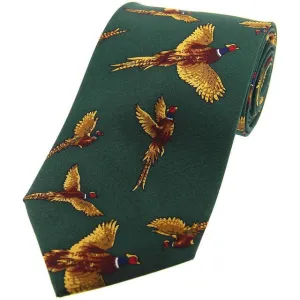 Green Silk Pheasant Tie Game Shooting Day