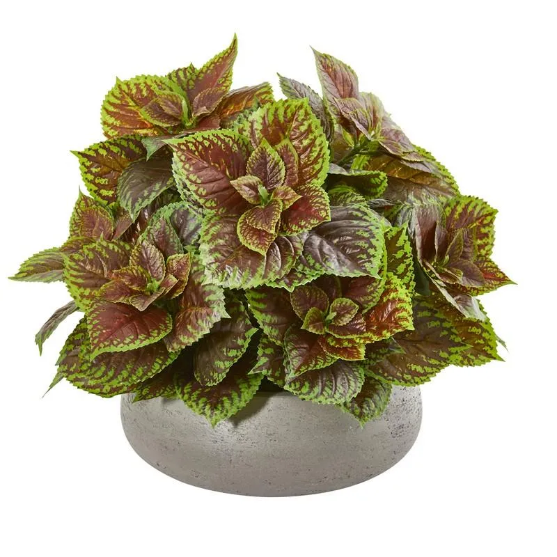 16" Coleus Artificial Plant in Decorative Planter (Real Touch)