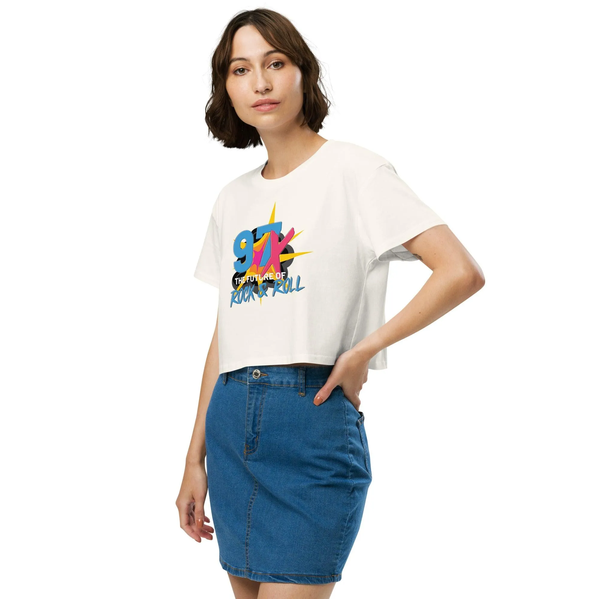 97x The Future Of Rock n Roll Women’s crop top