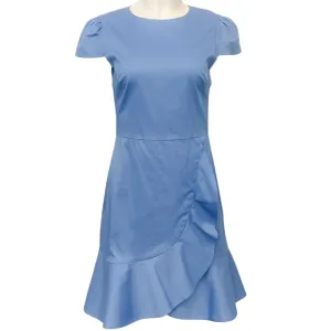 Alice   Olivia Cerulean Blue Kirby Ruffle Dress