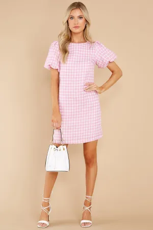 All The Sweetness Hot Pink Tweed Dress