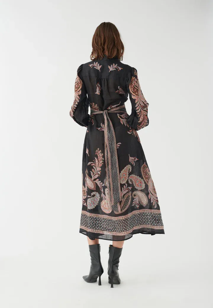 Alondradea Fortunio Linen Print Dress