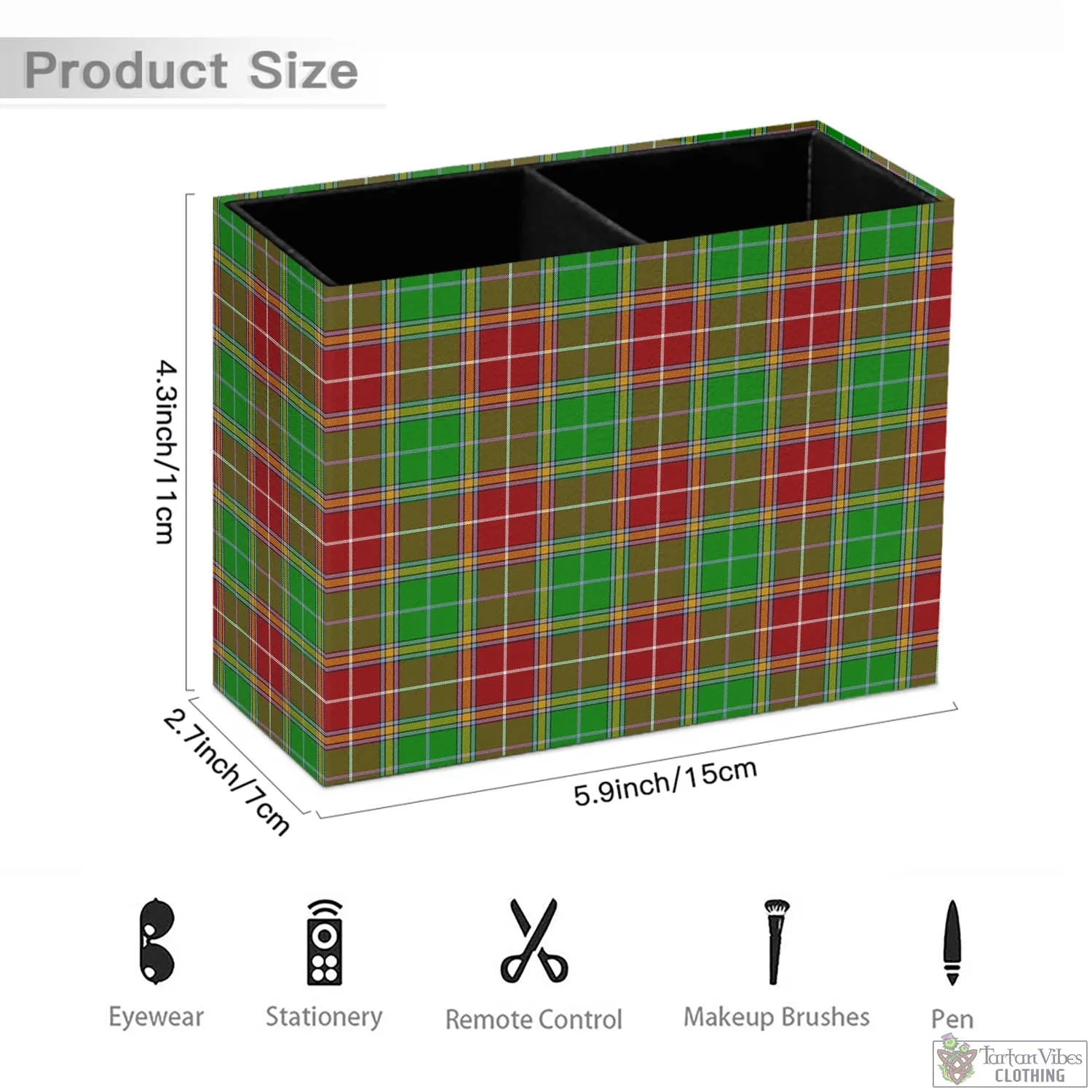 Baxter Modern Tartan Pen Holder