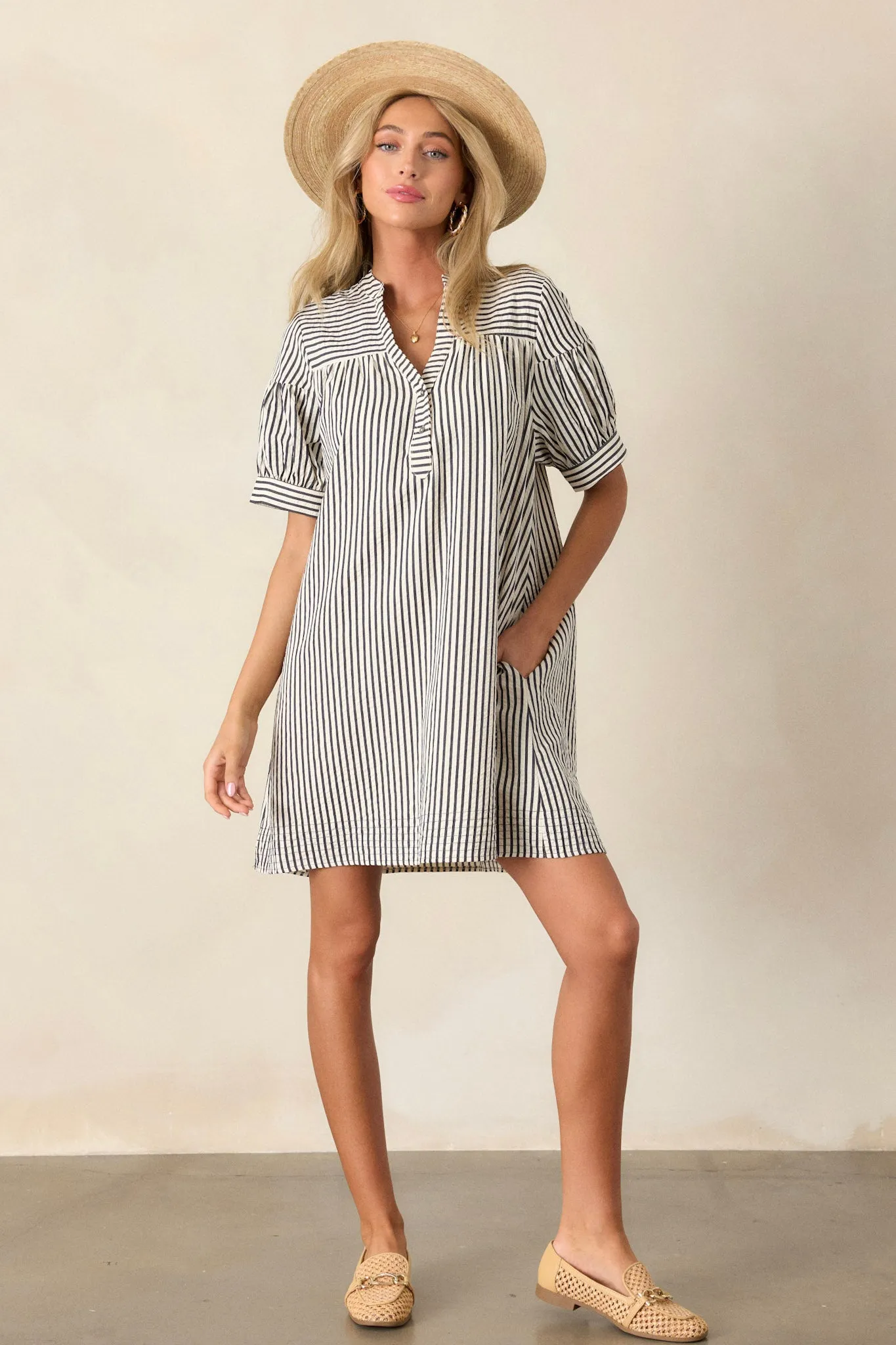 Bitter Sweet Symphony Navy Stripe Mini Dress