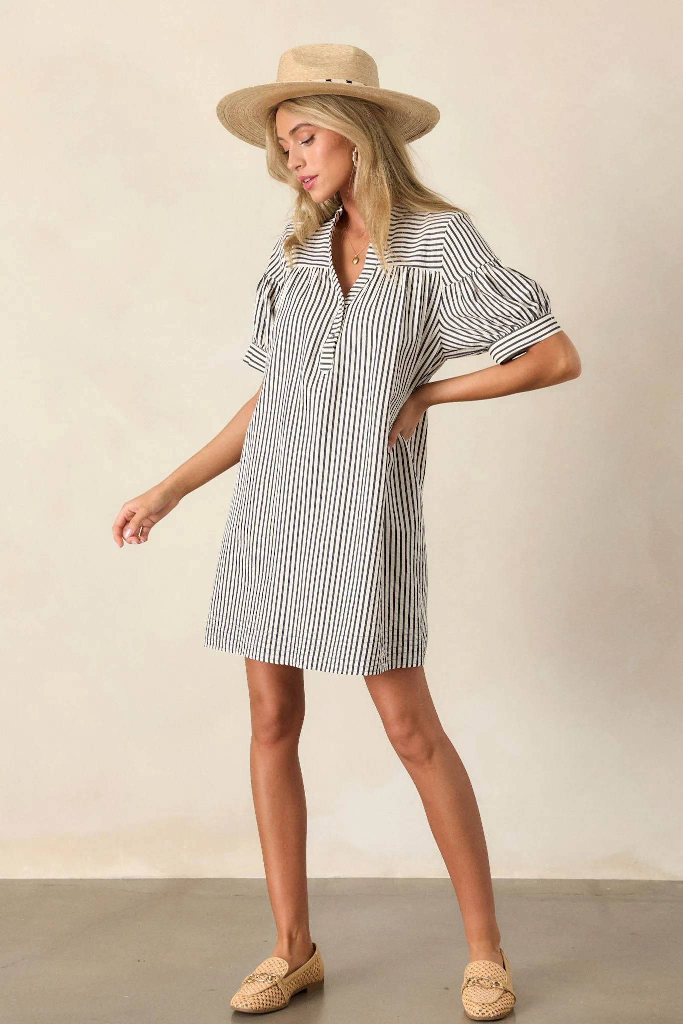 Bitter Sweet Symphony Navy Stripe Mini Dress