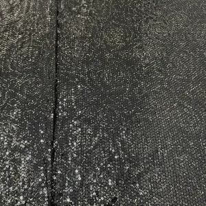 Black Animal Sequins Embroidery Net Fabric