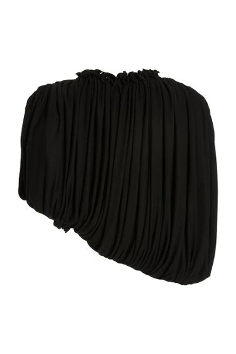 Black Asymmetric Draped Knit Cropped Top