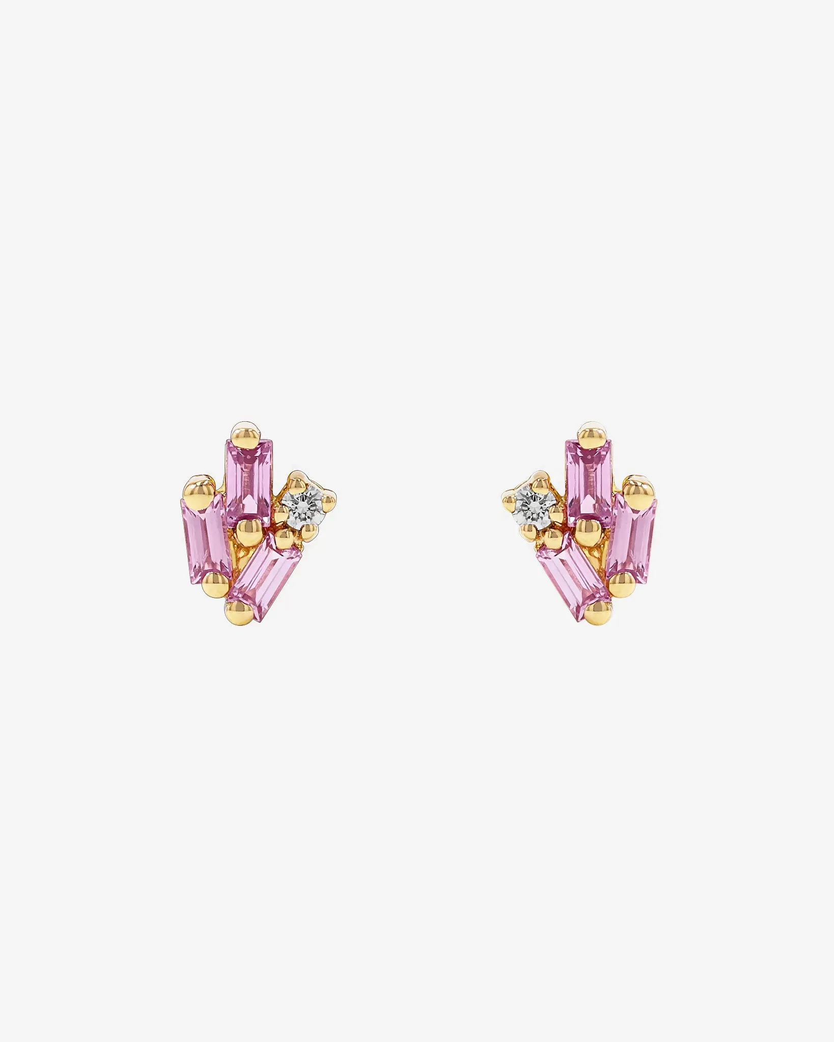 Bold Cluster Pink Sapphire Studs