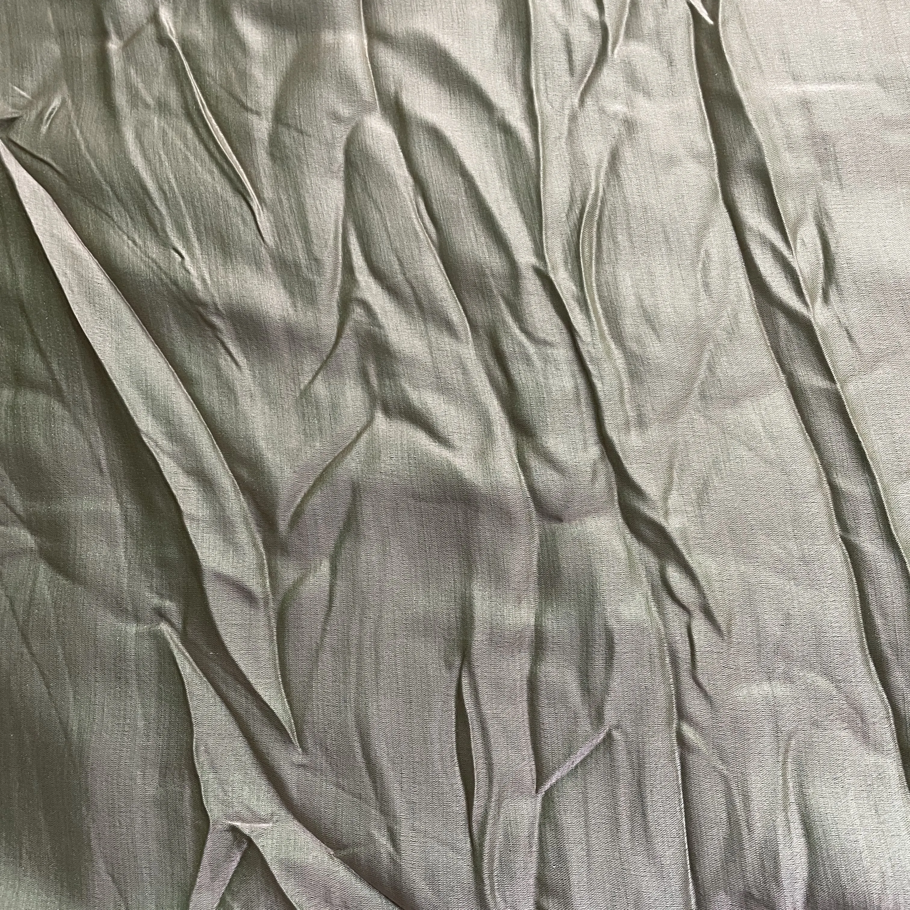 Classic Grey Green Solid Bemberg Silk