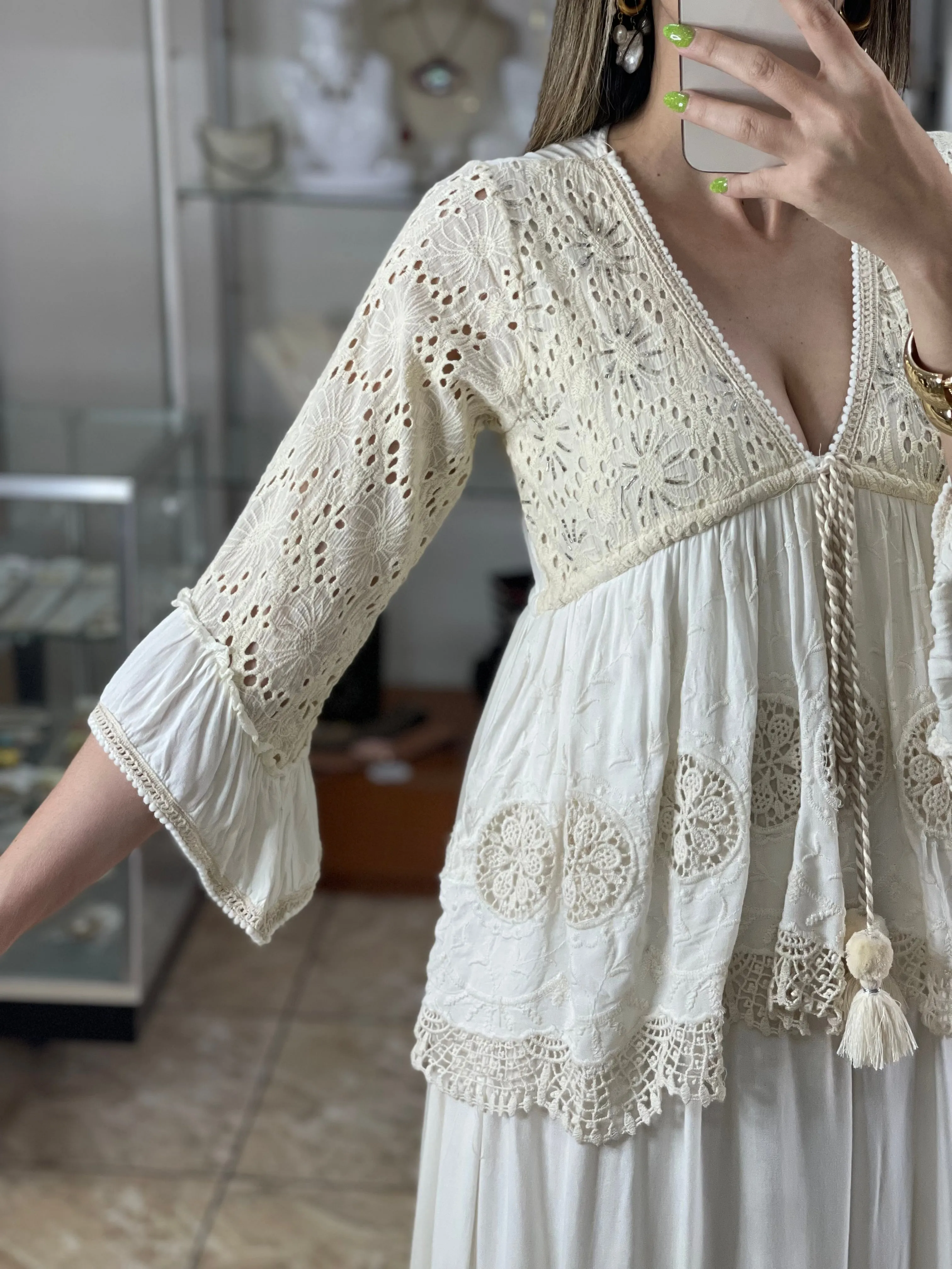 Cream Bohemian Beauty Dress