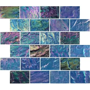 Dark Blue Blend, 2" x 3" - Glass Tile