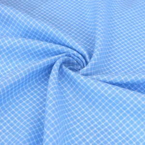 Deadstock Linen - Yarn Dyed Light Blue   White Check