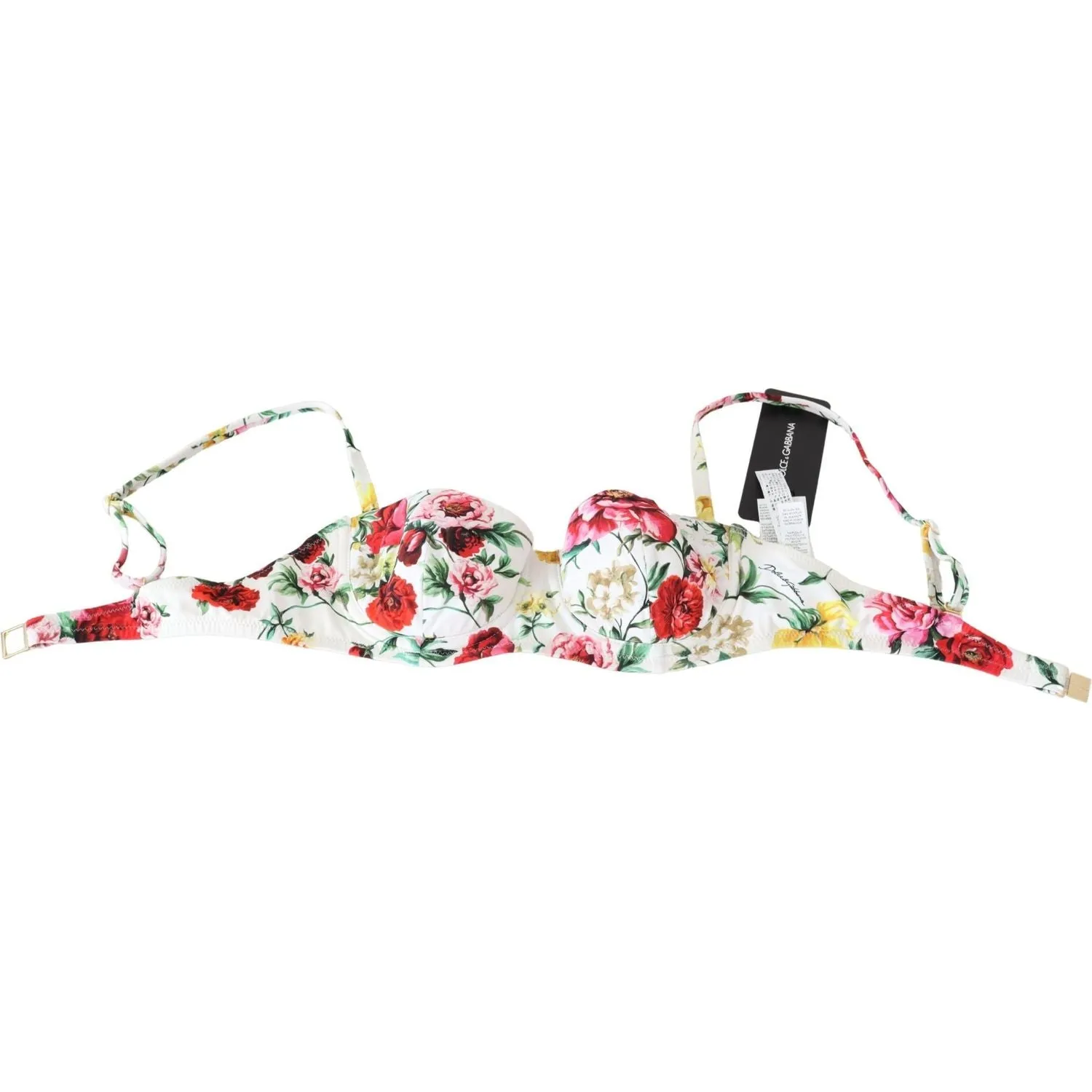 Dolce & Gabbana Elegant Floral Bikini Top – Summer Chic