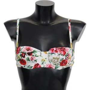 Dolce & Gabbana Elegant Floral Bikini Top – Summer Chic