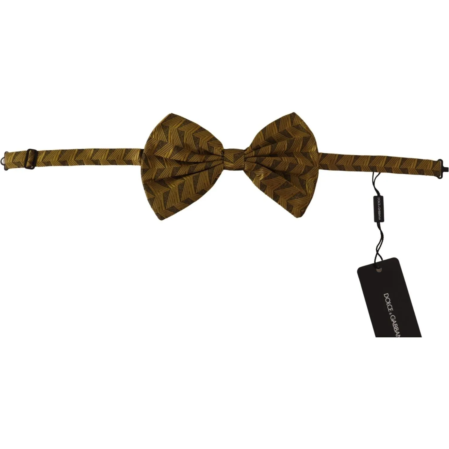 Dolce & Gabbana Elegant Gold Silk Bow Tie