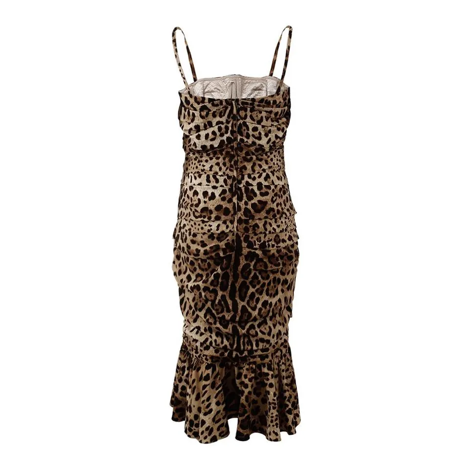 Dolce & Gabbana Elegant Leopard Print Cady Dress