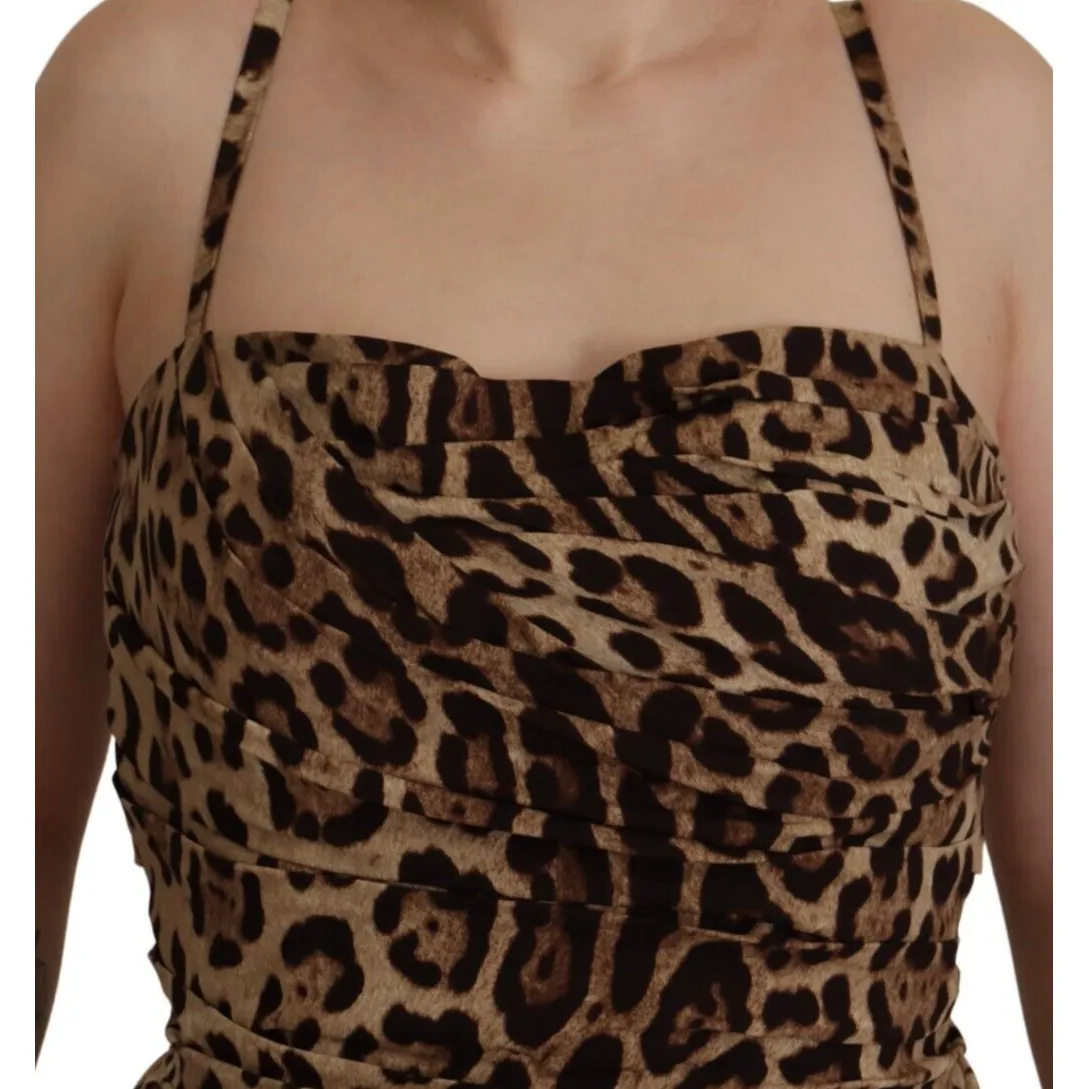 Dolce & Gabbana Elegant Leopard Print Cady Dress