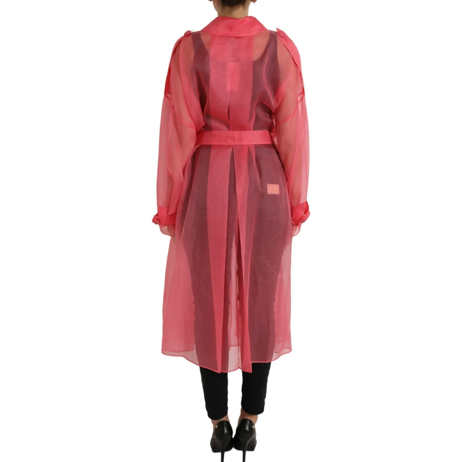 Dolce & Gabbana Elegant Pink Silk Long Jacket