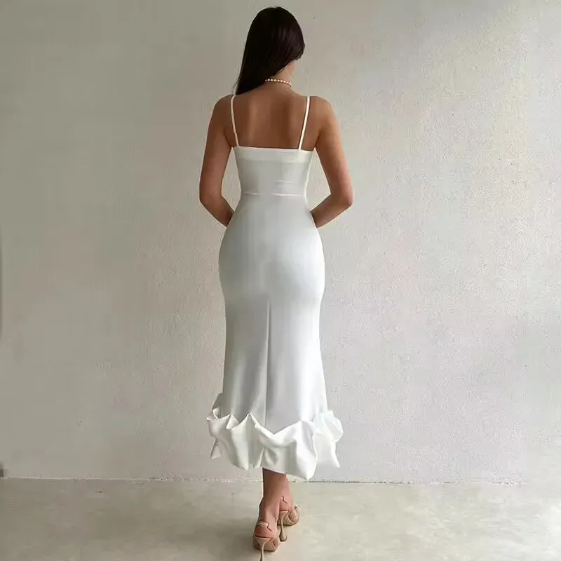 DressBetty - 2024 Summer Sexy Sleeveless Backless Elegant Midi Dress