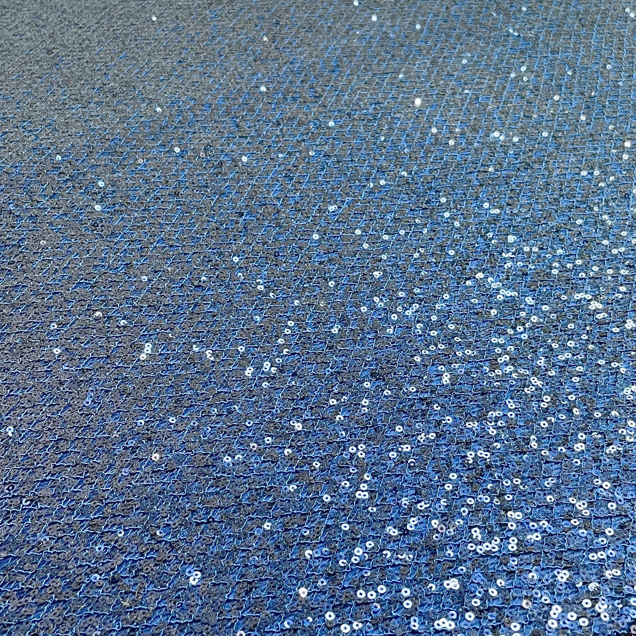 Exclusive Blue Heavy Sequins Embroidery Power Net Fabric