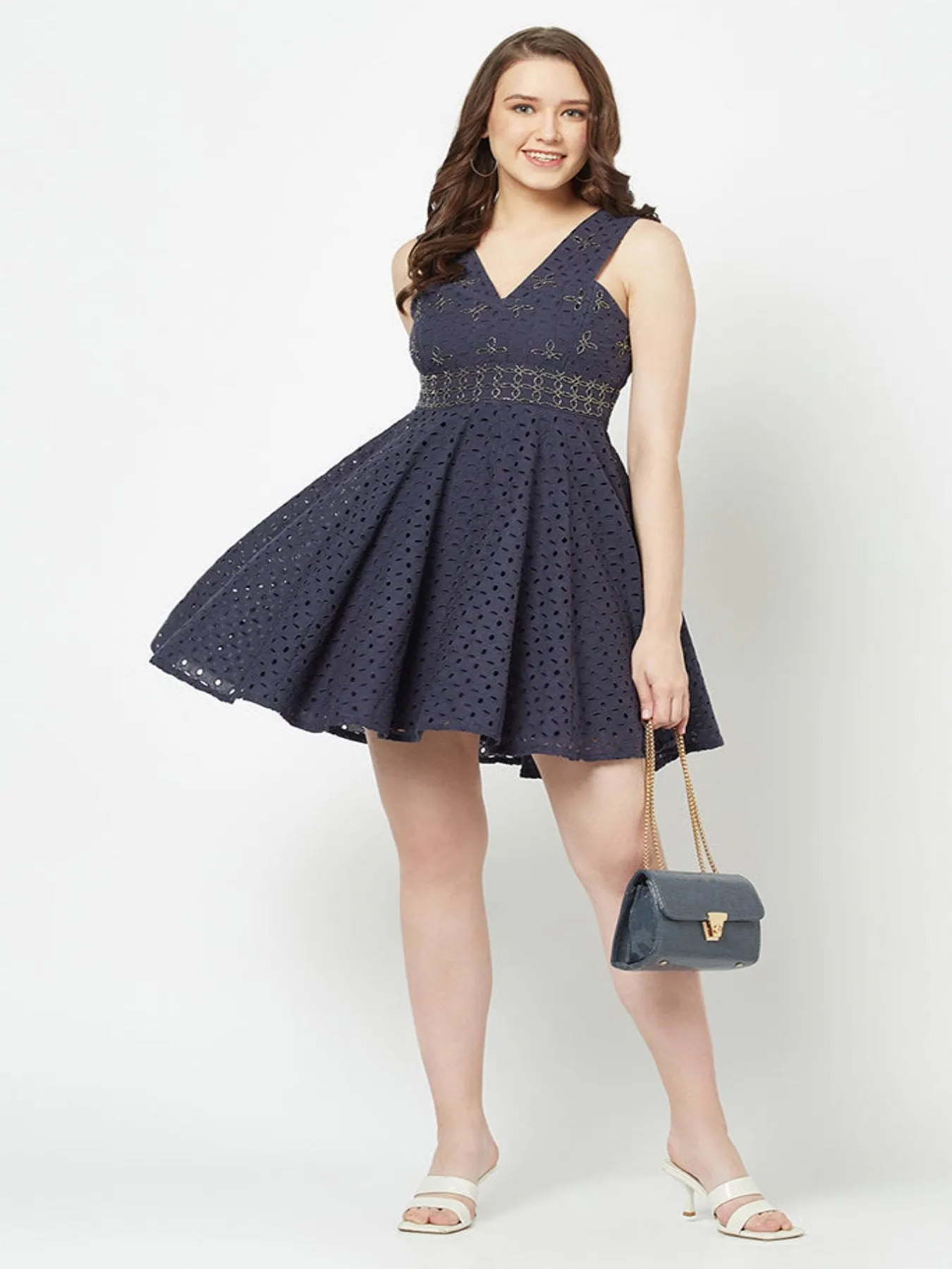 Eyelet Schiffli Dress