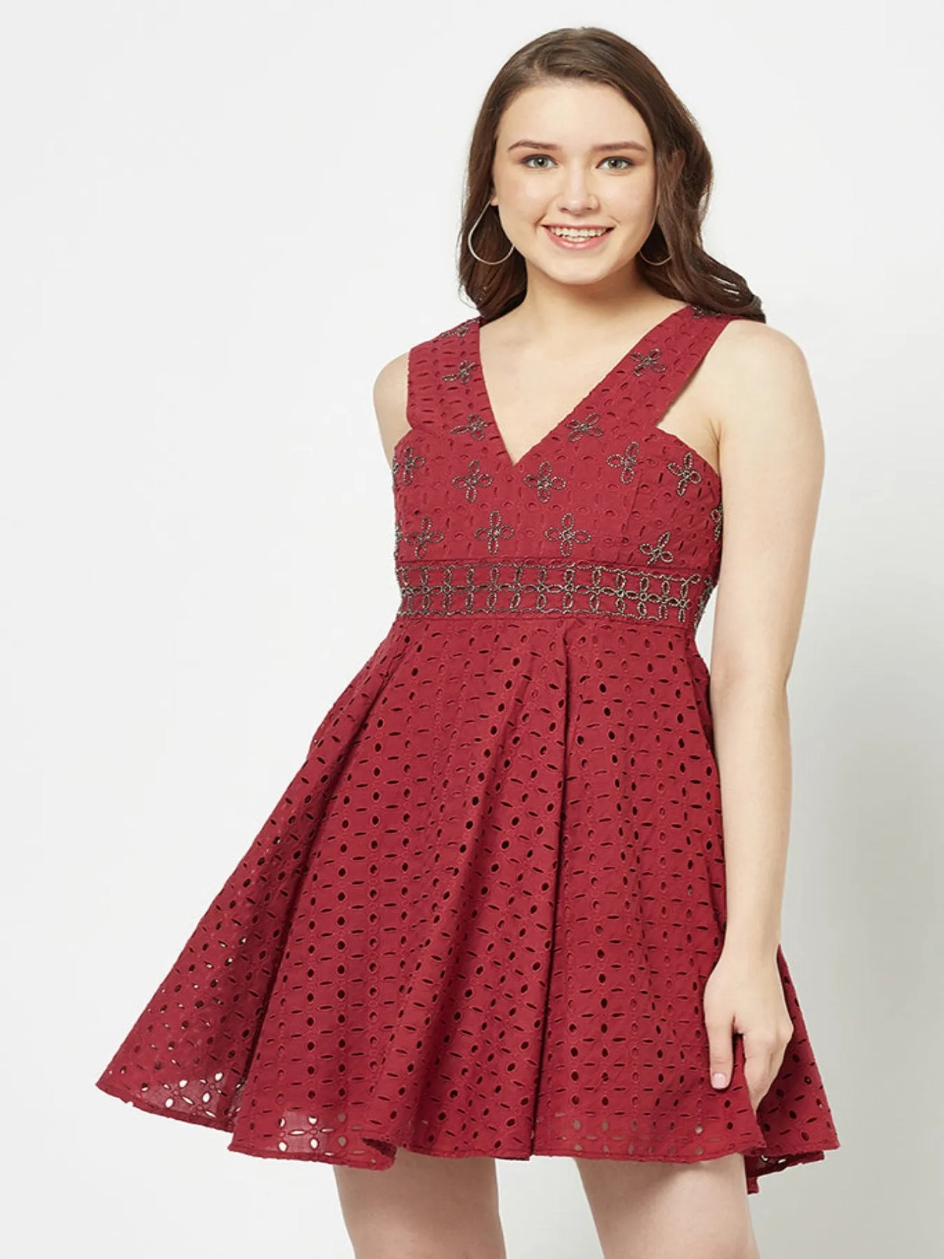 Eyelet Schiffli Dress