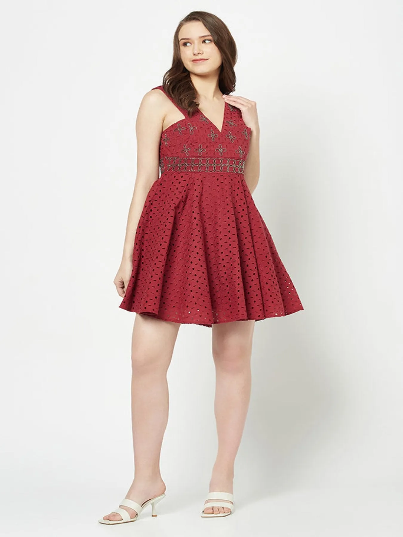 Eyelet Schiffli Dress