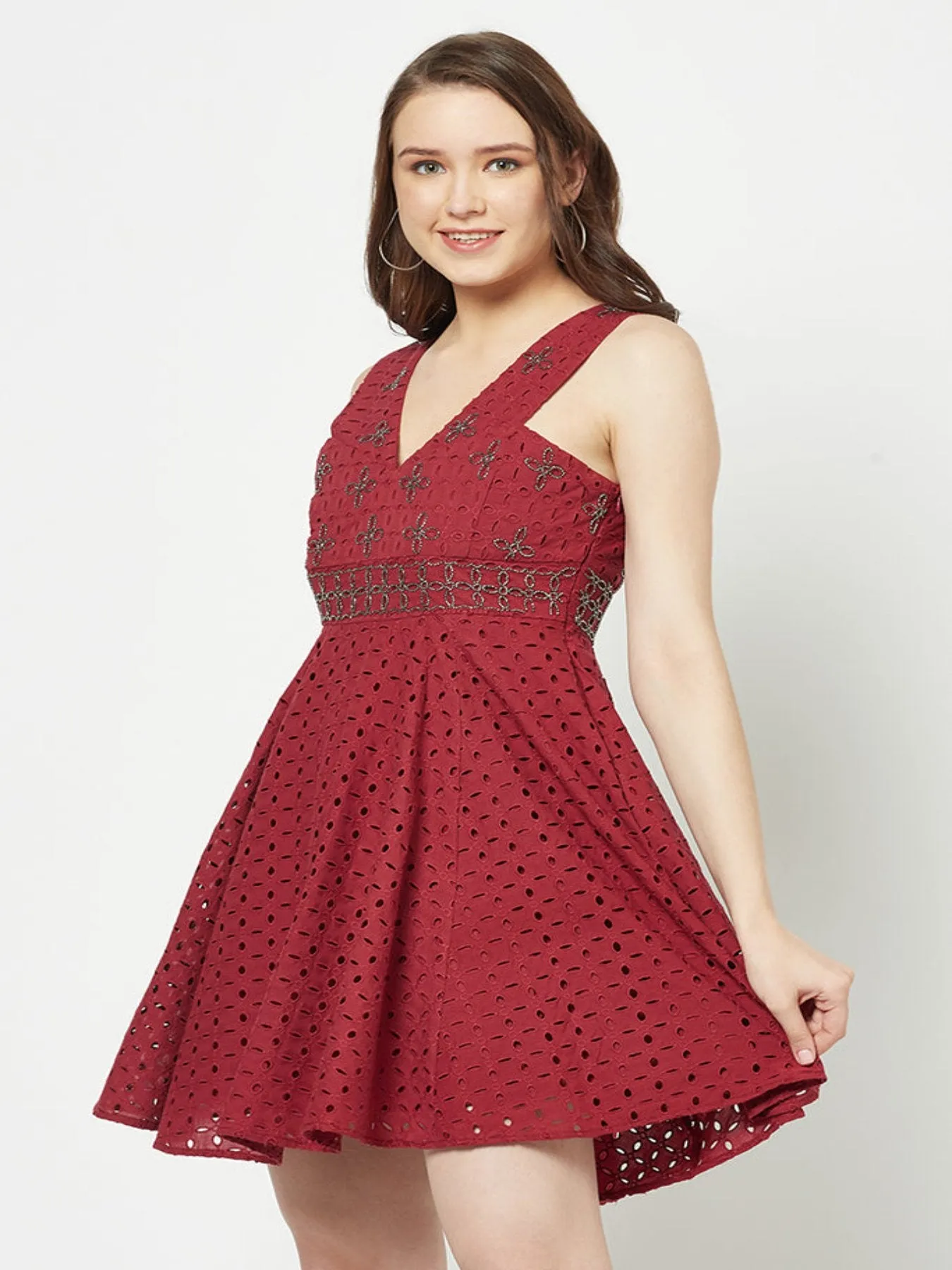 Eyelet Schiffli Dress