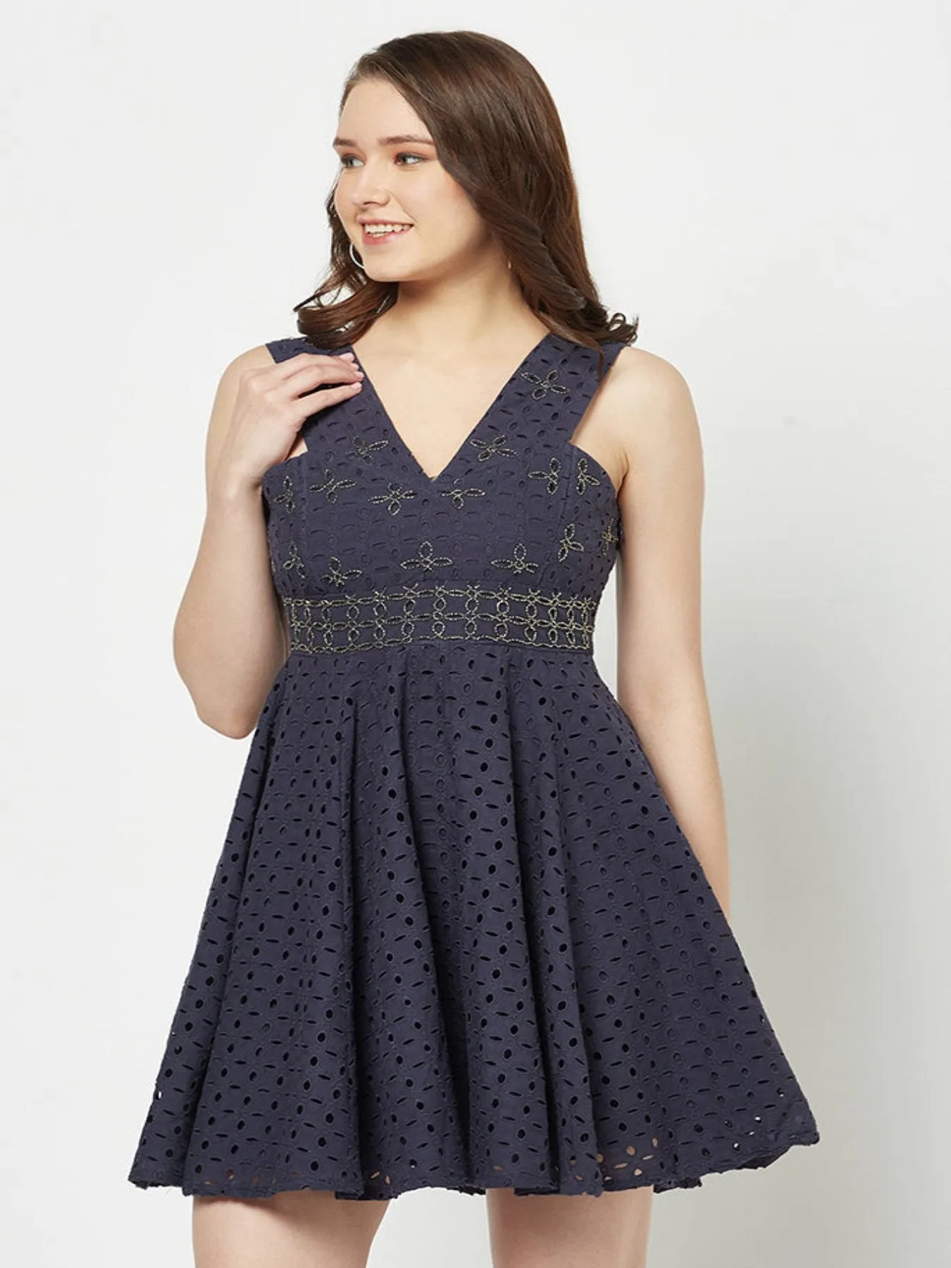 Eyelet Schiffli Dress