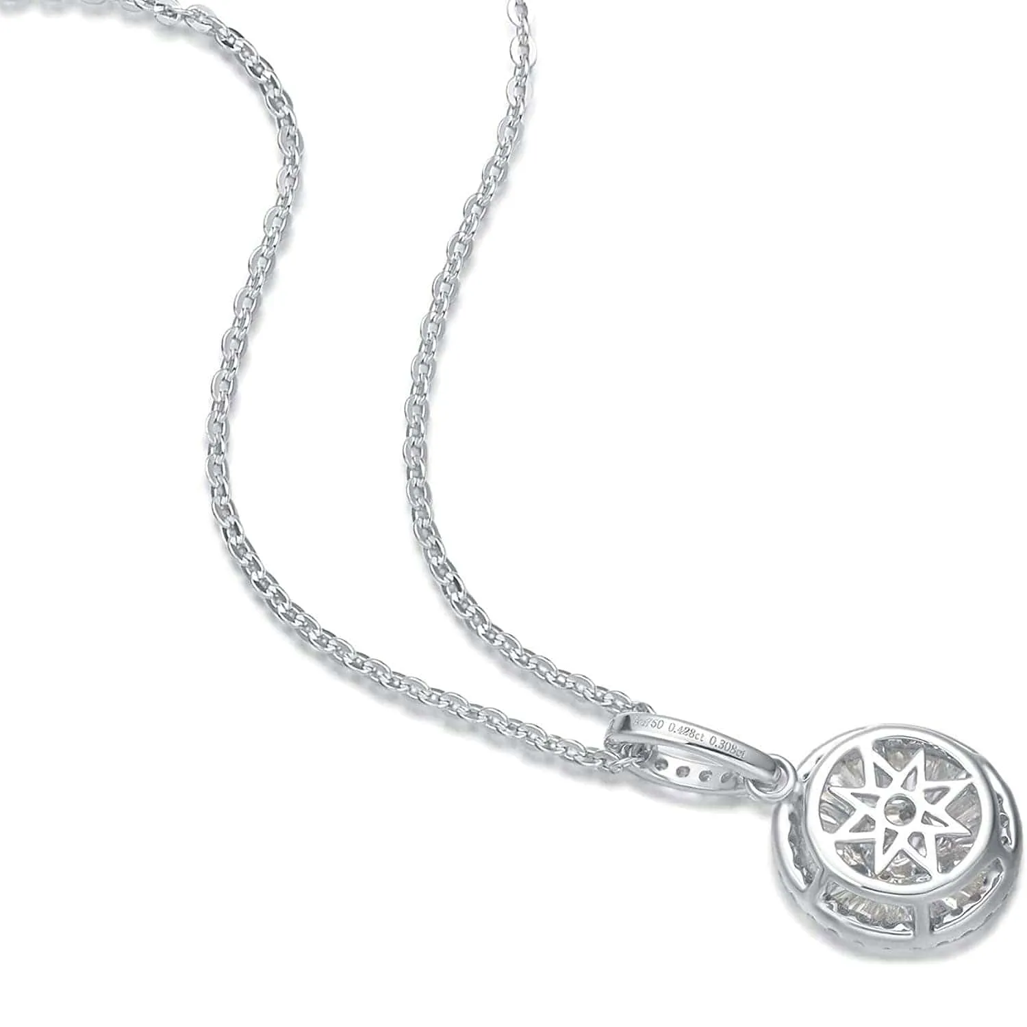 FANCIME Round Circle 18K White Gold Necklace