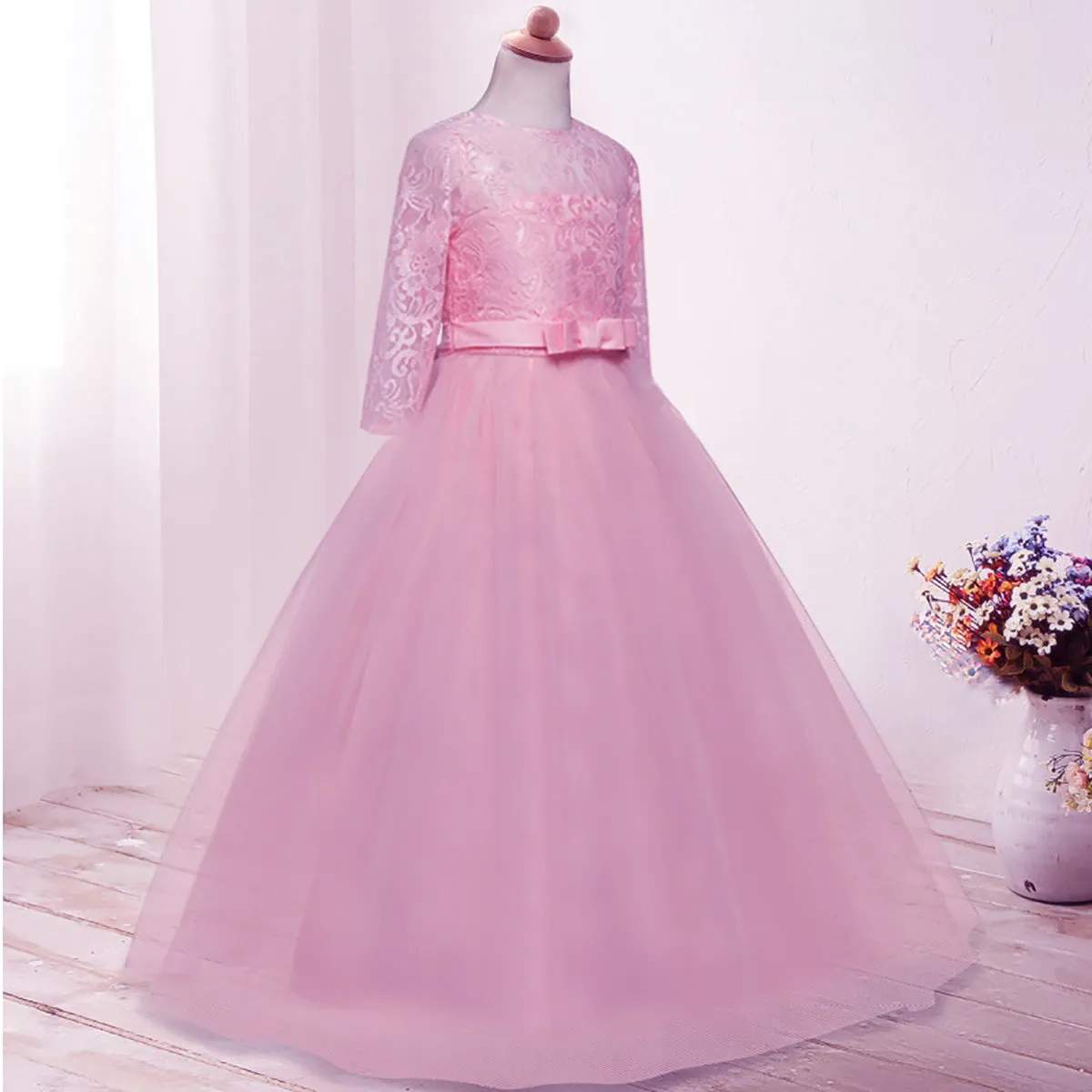 Fancydresswale Birthday Princess dress pink Floor Length dress for Girls