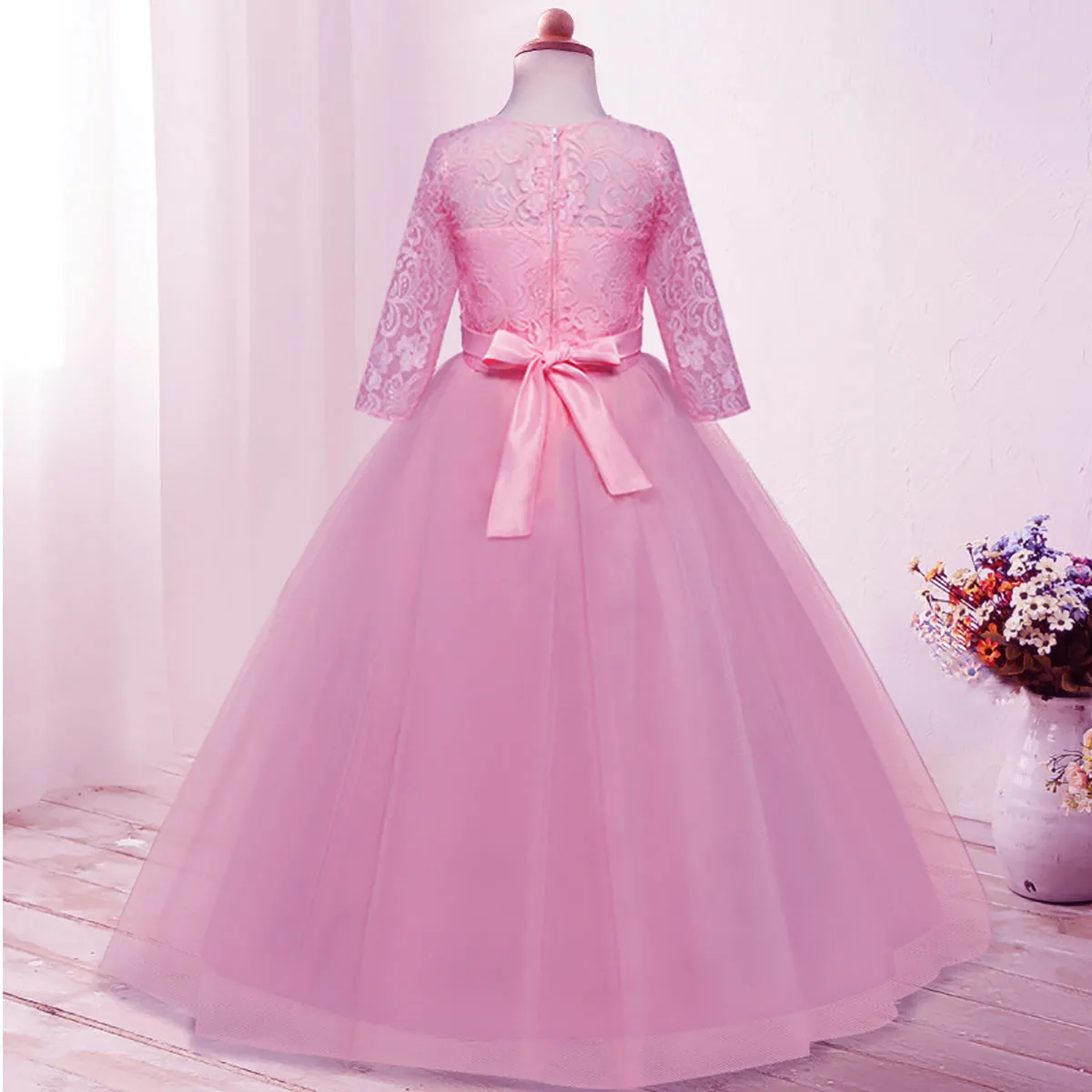 Fancydresswale Birthday Princess dress pink Floor Length dress for Girls