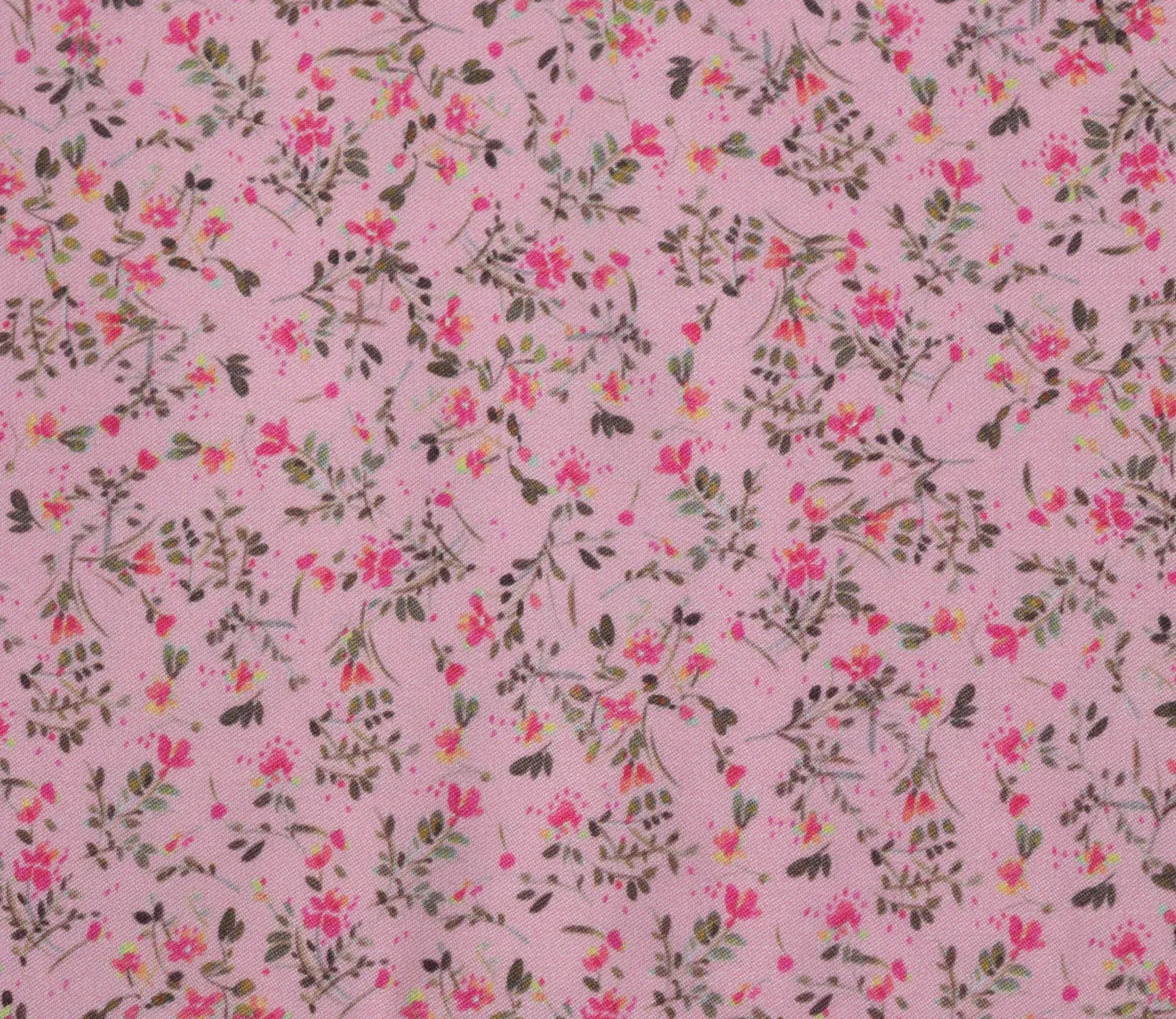 Floral Pattern Digital Printed Pure Pashmina Fabric Available in Green and Pink