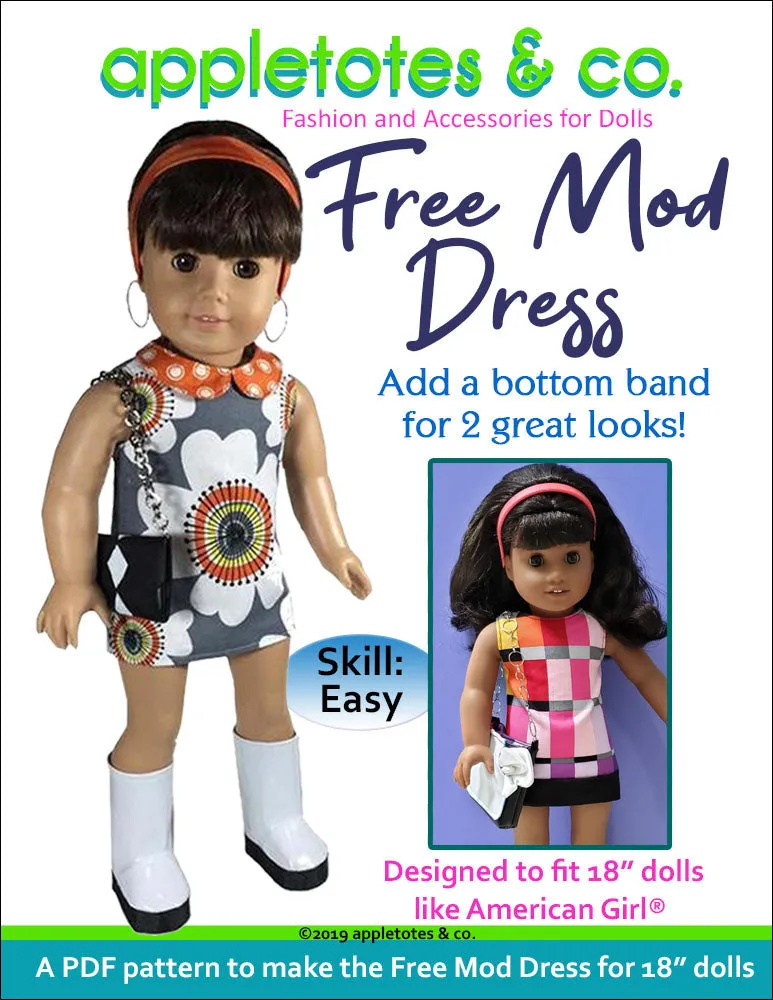 Free Mod Dress Sewing Pattern for 18" Dolls