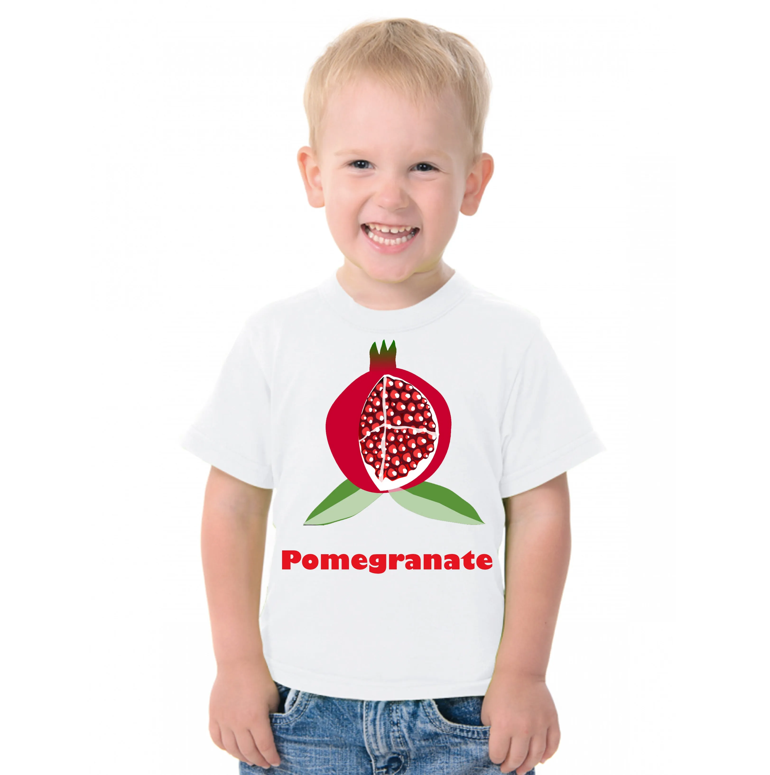 Fruit Theme T-Shirt for Kids Fancy Dress Costume Pomegranate