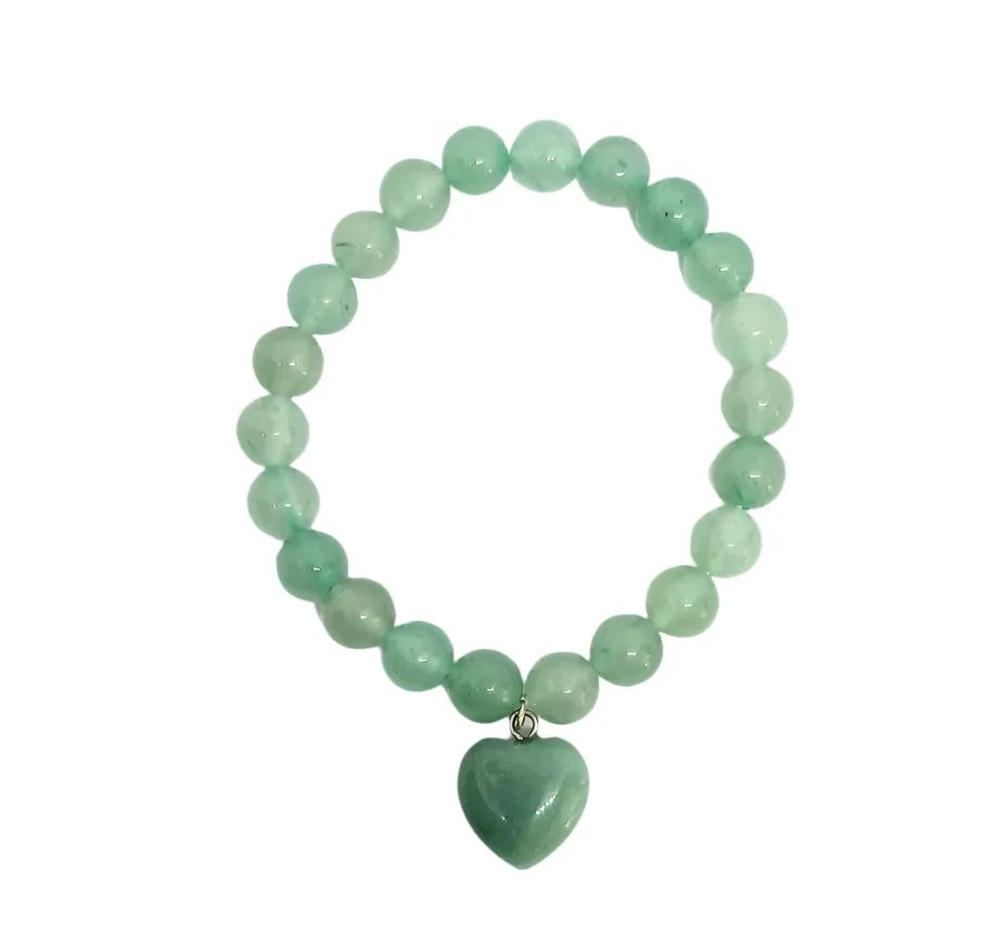 Green Aventurine Crystal Heart Bracelet