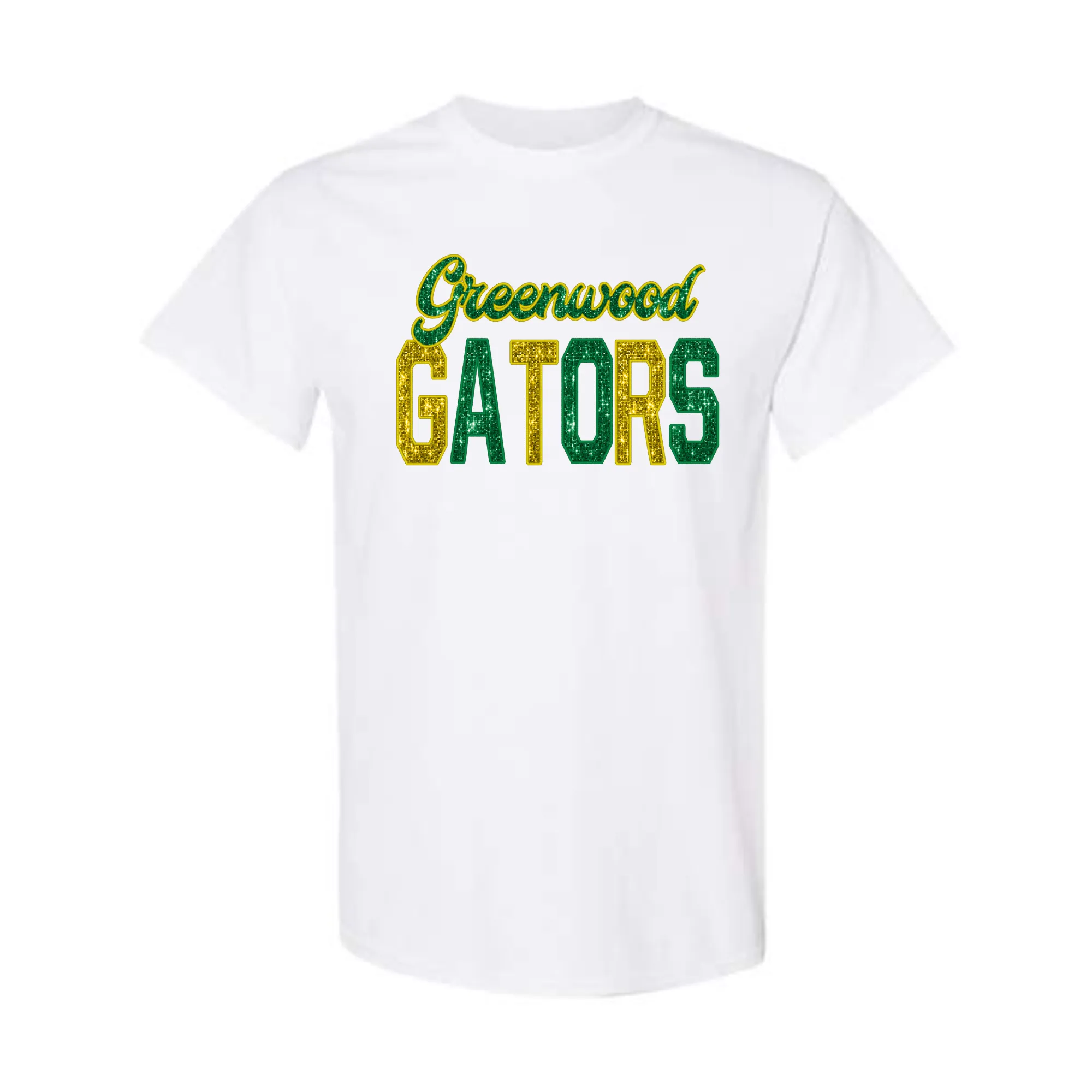 Greenwood Gators Faux Sequin Varsity Shirt