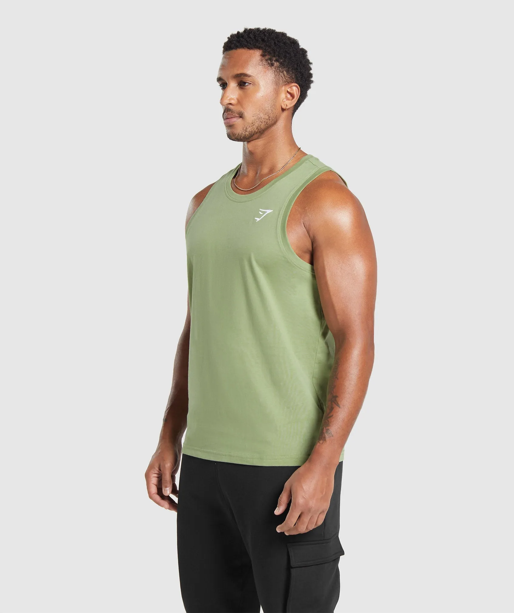 Gymshark Crest Tank - Natural Sage Green