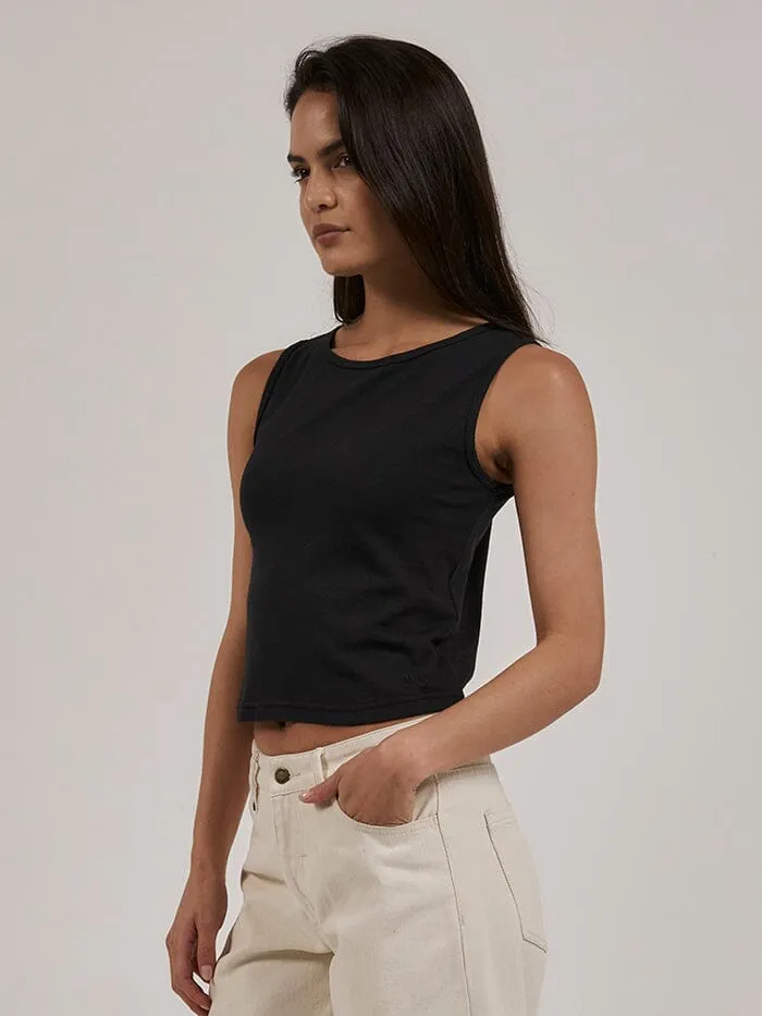 Hemp Boat Neck Tank - Black