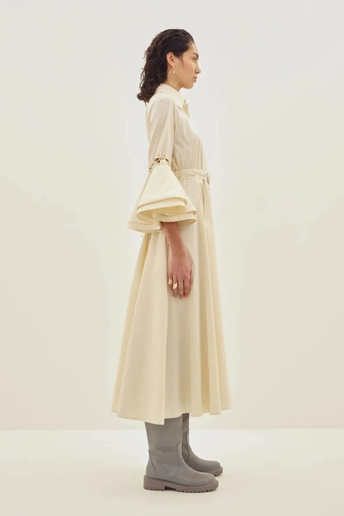 Hope Dress - Cream Cotton Poplin