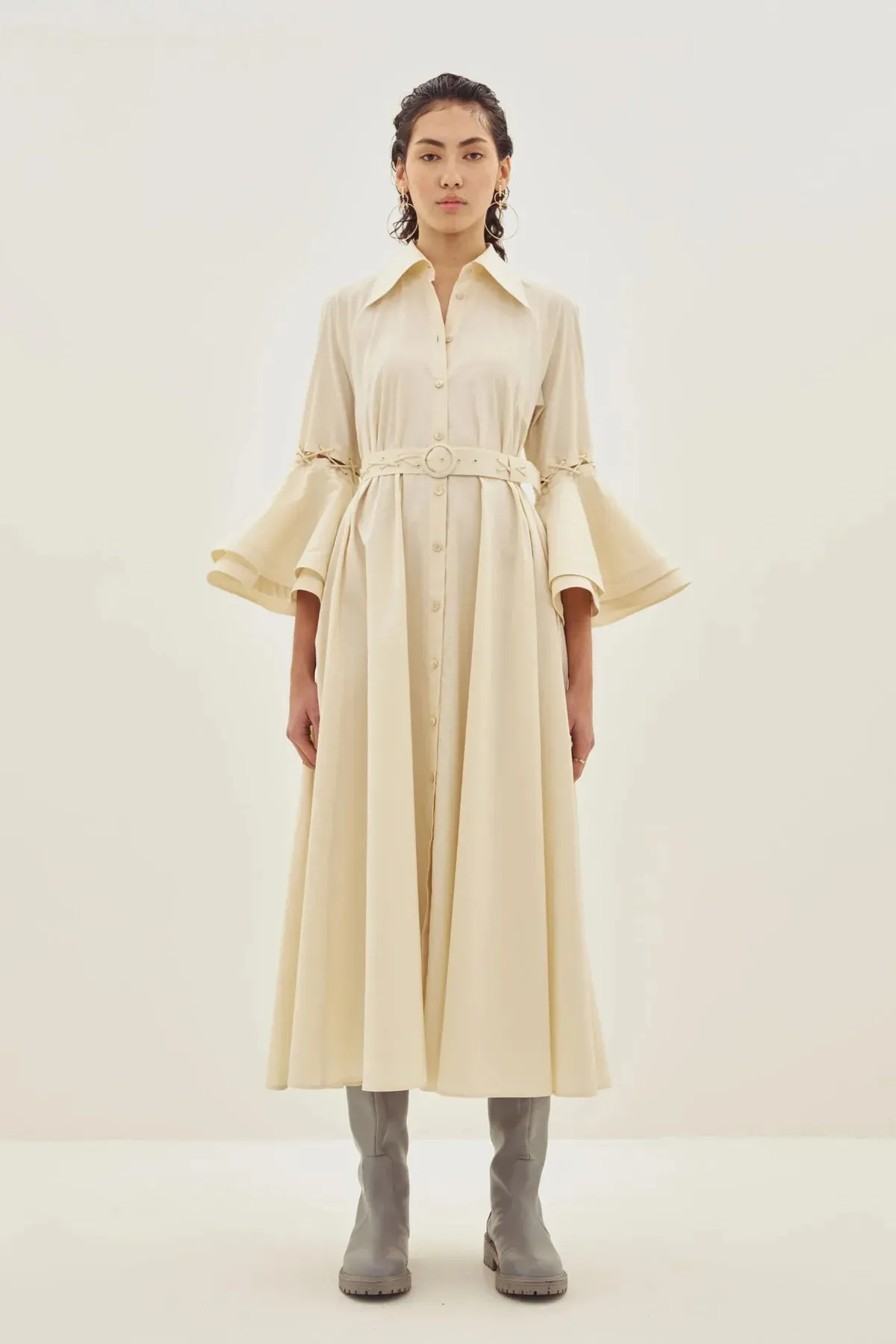 Hope Dress - Cream Cotton Poplin