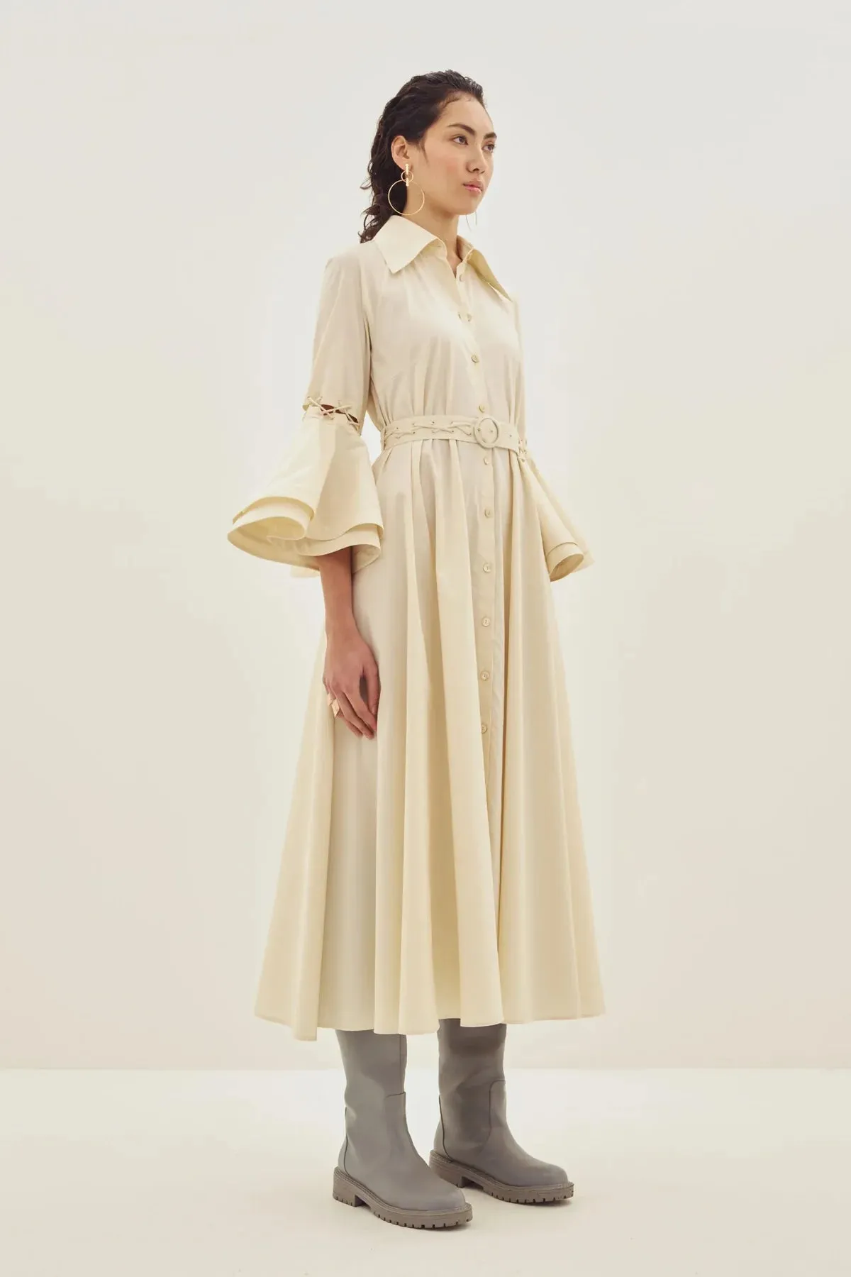 Hope Dress - Cream Cotton Poplin