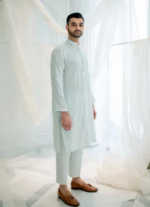 Ice Blue Silk Kurta