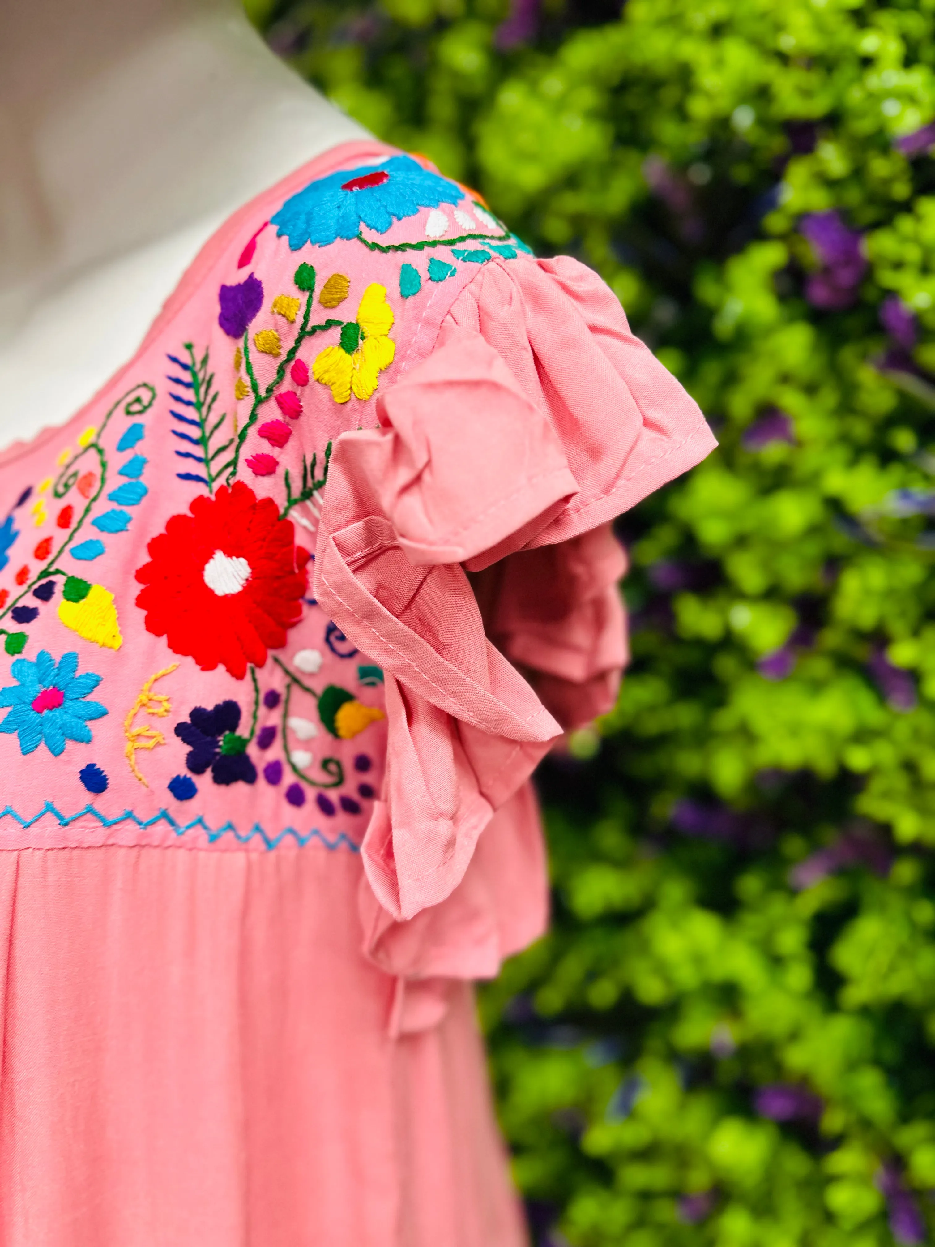 Isabella Ruffled Sleeves Light Pink Dress