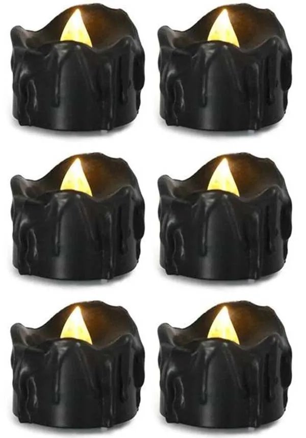 LED Tealight [Black] | CANDLES [6PCE]