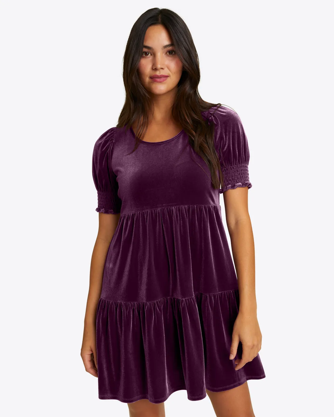 Lee Ann Dress in Plum Velvet