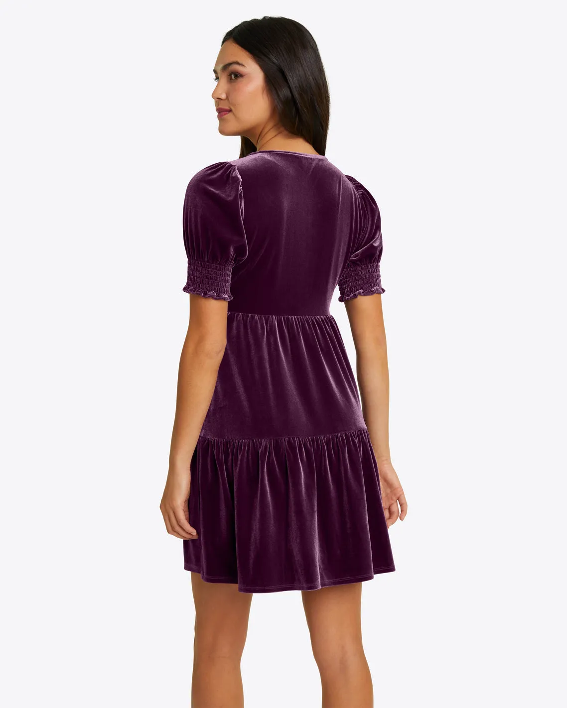 Lee Ann Dress in Plum Velvet