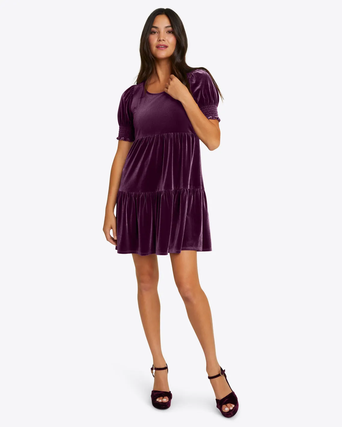 Lee Ann Dress in Plum Velvet