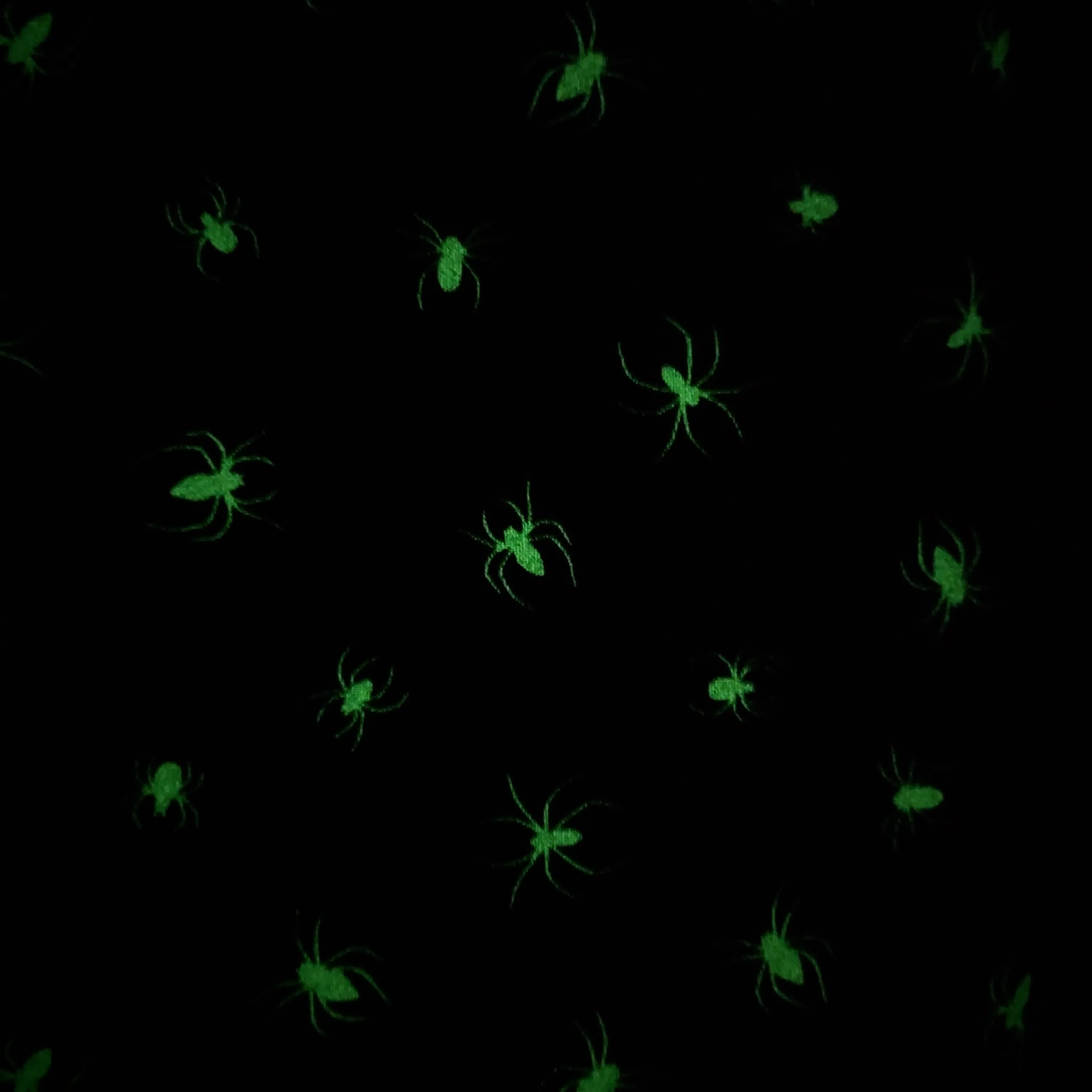 Lewis and Irene Haunted Glow In The Dark Spiders On Grey Cotton Fabric