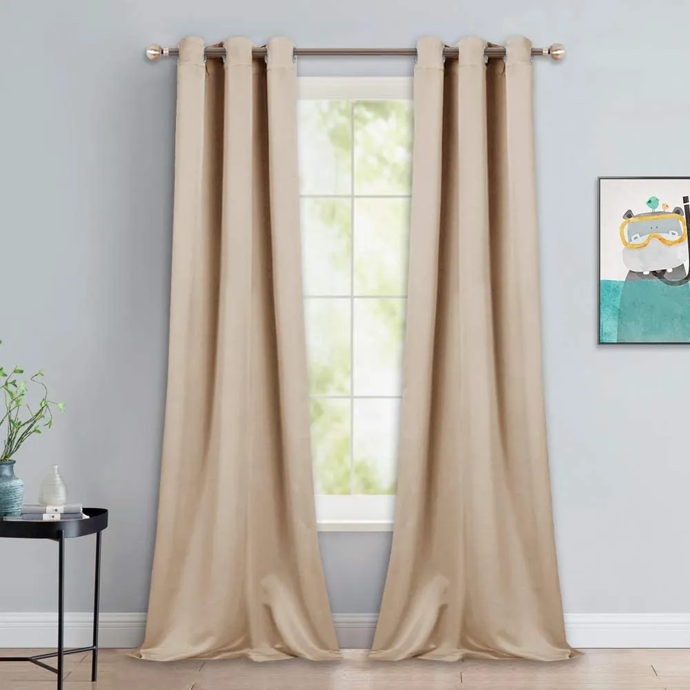 Light Blocking Curtain Soft Fabric 1 Pair